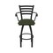Holland Bar Stool Co Jackie with Arms 36 in. Swivel Bar Stool with Black Wrinkle Finish and Canter Pine Seat 415 - alternate 10